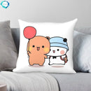 Axyaa Bear and Panda Bubu Dudu Balloon Pillowcase Polyester Creative Zip Home Cushion Cover