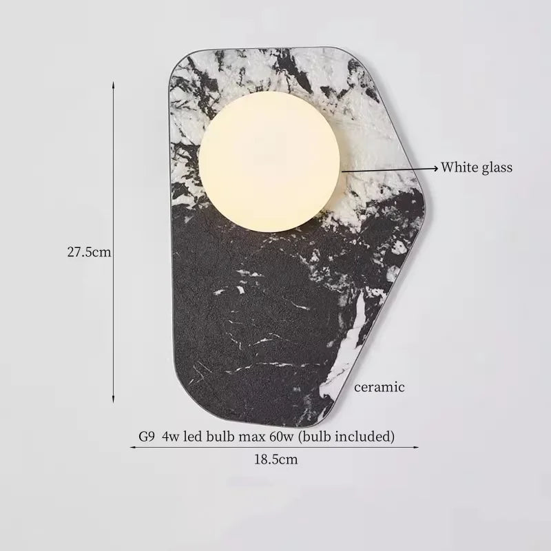 Axyaa Circular Ceramic LED Wall Lights - Nordic Modern Indoor Lighting