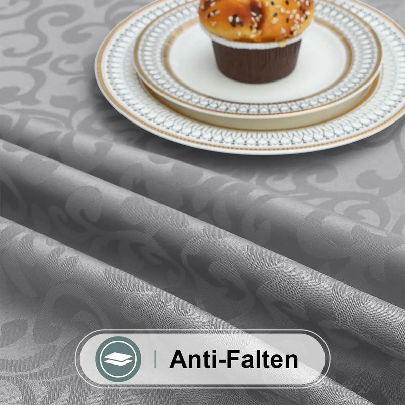 Axyaa Jacquard Dyeing Rectangle Tablecloth - Stain-Resistant Polyester for Home and Events