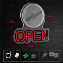 Axyaa 3D Holographic Fan LED OPEN Neon Sign USB Interface for Enhanced Store Visibility