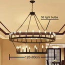 Axyaa Industrial Black Round Iron Chandelier for Living Room & Cafe