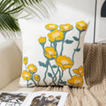 Axyaa Embroidered Flower Linen Cushion Cover 45x45cm