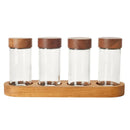 Axya Spice Box Set: Seasoning Jars, Wooden Pallets, Kitchen Storage Containers