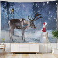 Axyaa Christmas Tapestry: Festive Holiday Scene Hanging Cloth for Home Decor