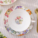 Axyaa Floral Porcelain Coffee Mug and Saucer Set - Creative Tea Cup for Home Breakfast