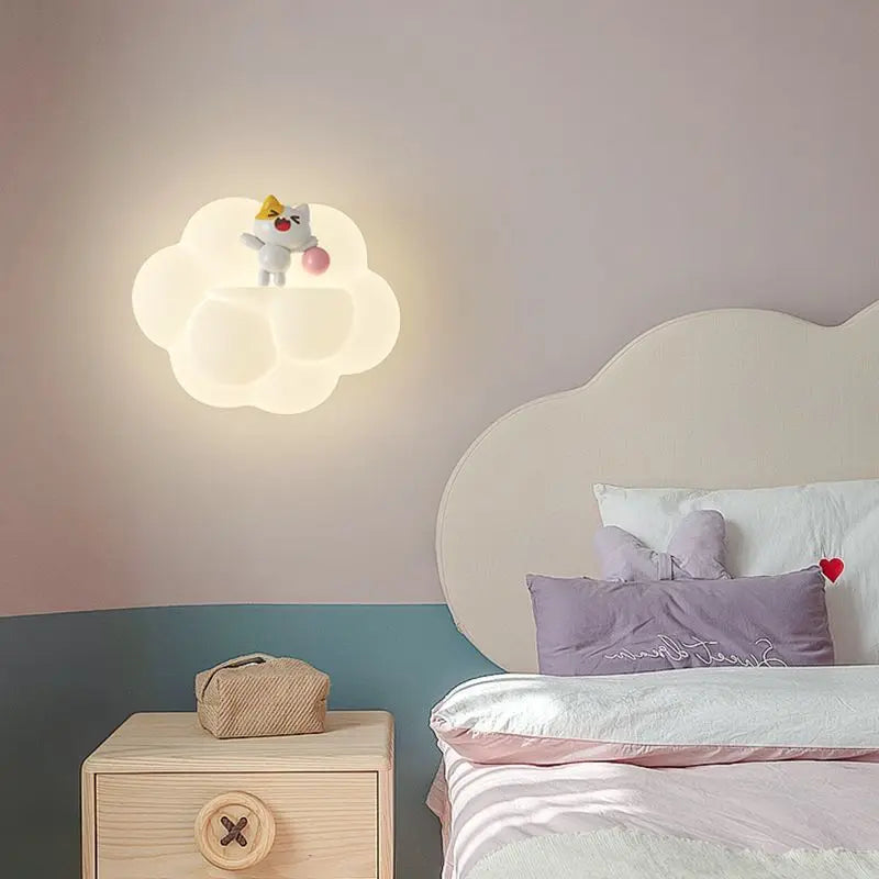 Axyaa Cloud Light Wall Lamps for Kids' Room - Bear Cat Monkey Design