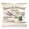 Axyaa Lavender Flowers Pillow Cover 45x45, Farmhouse Home Decor, Purple Decorative Throw Pillow