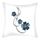 Axyaa Blue Flower Pattern Pillow Case
