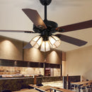 Axyaa Retro Vintage Ceiling Fan with LED Light and Remote Control