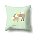 Axyaa Woodland Animal Cushion Cover: Bear Deer Pillow Case for Home Decor