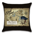 Axyaa Pirate Treasure Map Magnifier Print Throw Pillow Cover 45X45CM