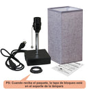 Axyaa Grey Rechargeable Table Lamp with 3 Color Temperatures, Dual USB Ports