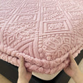 Luxurious Axyaa Fleece Jacquard Geometric Bed Sheet for Single/Double Mattress