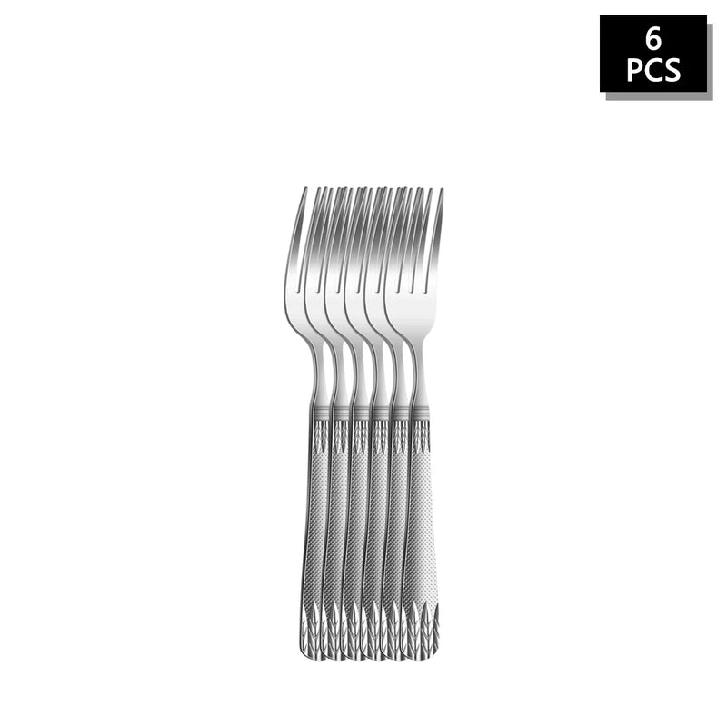 Axyaa Stainless Steel Cutlery Set - Steak Knife, Fork & Spoon Combo for Family, Hotel, Party