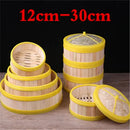 Axya 12” Bamboo Steamer Basket with Lid for Cooking Dim Sum, Fish, Rice