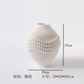 Axyaa Wrinkled Art Ceramic Vase for Flower Arrangements, Hydroponics, and Decor