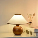 Axyaa Retro Walnut Wood Table Lamp: Korean Bedroom Decor & Bedside Atmosphere