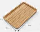 Axyaa Bamboo Tea Tray Retro Nanzhu Rectangular Serving Plate Dish Home Accessories