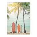 Axyaa Seaside Coconut Tree Canvas Painting: Nordic Beach Wall Art Print