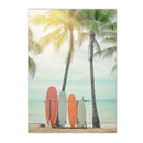 Axyaa Seaside Coconut Tree Canvas Painting: Nordic Beach Wall Art Print