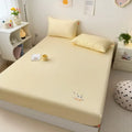 Axyaa Embroidered Milk Fleece Cotton Mattress Cover for Single Bed
