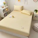 Axyaa Embroidered Milk Fleece Cotton Mattress Cover for Single Bed