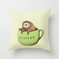 Axyaa Coffee Print Polyester Throw Pillow Case for Home Sofa Chair Decor
