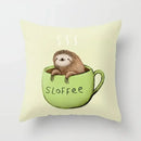 Axyaa Coffee Print Polyester Throw Pillow Case for Home Sofa Chair Decor