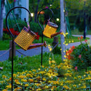 Axyaa Solar Garden Shower Watering Can Star Lights LED Fairy String Waterfall Light