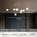 Axyaa Modern Black LED Ceiling Chandelier for Bedroom Living Room Dining Room