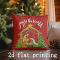 Axyaa Merry Christmas Reindeer Pillow Cover for Sofa, Bedroom, Car - Rectangular Cushion