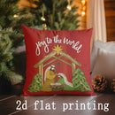 Axyaa Merry Christmas Reindeer Pillow Cover for Sofa, Bedroom, Car - Rectangular Cushion