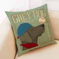Axyaa Linen Pillowcase for Car Sofa Cushion Cover 45*45cm - Retro Dog Design