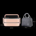 Axyaa Stainless Steel Insulated Bento Box 2 Layers with Thermal Bag