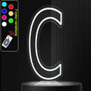 Axyaa Neon Letter Light Sign A-Z Alphabet with Color-Changing Illuminated Lights