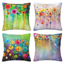 Axyaa Colorful Flower Abstract Pattern Throw Pillow Cover for Sofa, Bedroom, Car