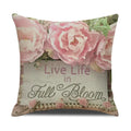 Axyaa Pastoral Floral Cushion Cover: Elegant Linen Home Decor for Sofa, Square Flower Pillow