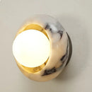 Axyaa Bulgari Stone LED Wall Lamp White Glass Ball Nordic Modern Stair Light