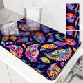 Axyaa Paisley Pattern Absorbent Mat: Antiskid & Quick Dry Kitchen & Bathroom Drain Pad
