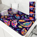 Axyaa Paisley Pattern Absorbent Mat: Antiskid & Quick Dry Kitchen & Bathroom Drain Pad