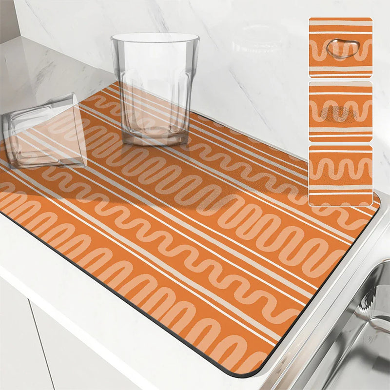 Axyaa Geometric Shapes Kitchen Drying Mat Square Table Decor Mats