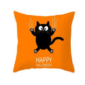 Axyaa Black Cat Pumpkin Cushion Cover 45x45 cm - Home Decor Funny Printed Pillow Case