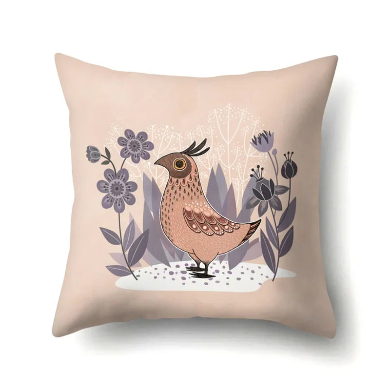 Axyaa Charms Bird Animal Pillowcase for Home Decoration