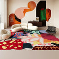 Axyaa Irregular Shapes Plush Carpet: Soft Living Room Decor Rug, Thick Lounge Floor Mat