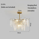 Axyaa French Cream Glass Chandelier Modern Minimalist Art for Living Room