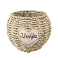 Axyaa Rattan Vase: Country Retro Bouquet Holder & Tabletop Storage Basket