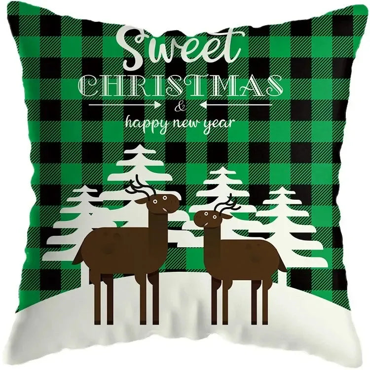 Cute Santa Claus Snowman Print Pillowcase for Axyaa Christmas Party Decor