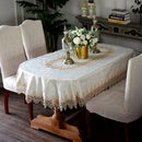 Axyaa Oval Macrame Lace Tablecloth for Dining Wedding Kitchen Party Decor