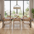 Axyaa Rustic Wood Dining Table, 200cm Long Rectangular Kitchen Table for 6-8 People