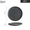 Axyaa Black Frosted Ceramic Steak Plates for Home & Commercial Use